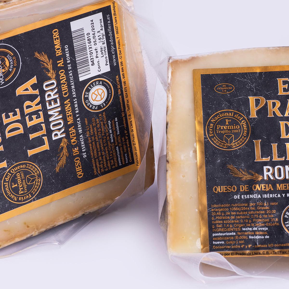 Queso extremeño de oveja curado al romero - El Prado de Llera - Al Corte Extremadura