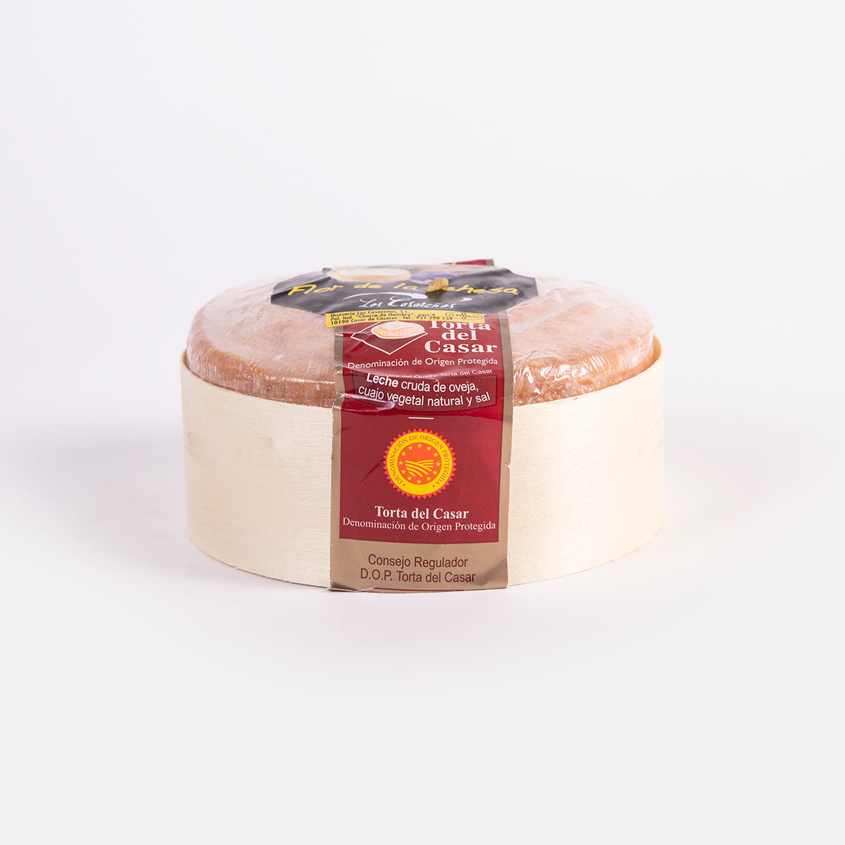 detale de la etiqueta torta del casar DOP FLOR DE LA DEHESA