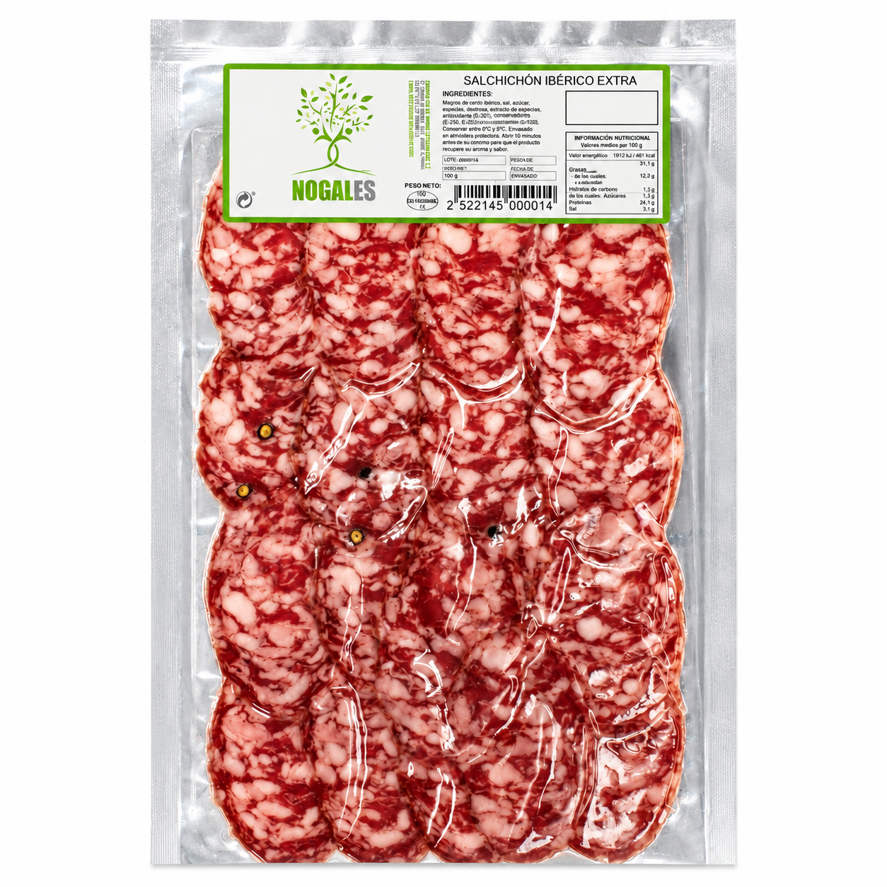 Salchichón ibérico extra loncheado - Nogales